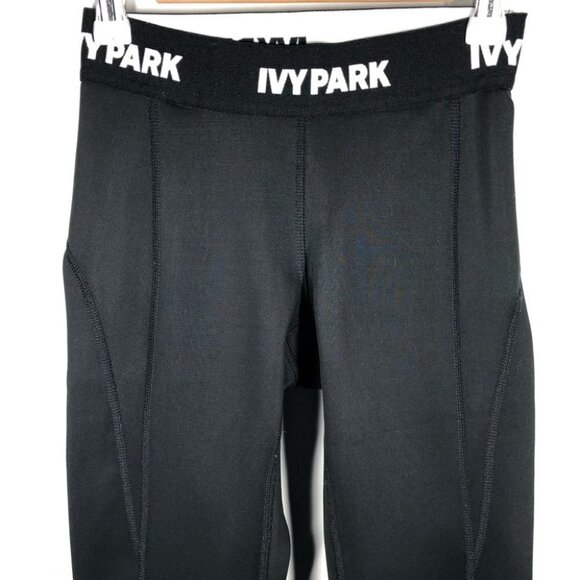 IVY Park Black ‎ Low Rise Branded Elastic Waistband Leggings Size XXS - Picture 6 of 8